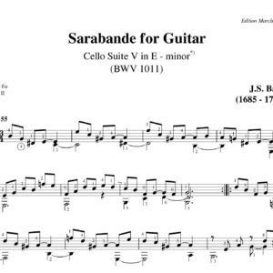 Bach Cello Suite 5 Sarabande BWV 1011