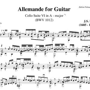 Bach Cello Suite 6 Allemande BWV 1012