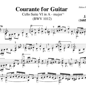 Bach Cello Suite 6 Courante BWV 1012