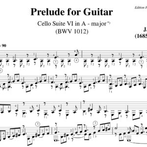 Bach Cello Suite 6 Prelude BWV 1012