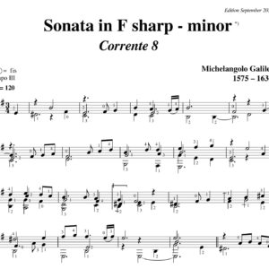 Galilei Sonata in F sharp minor Corrente 8