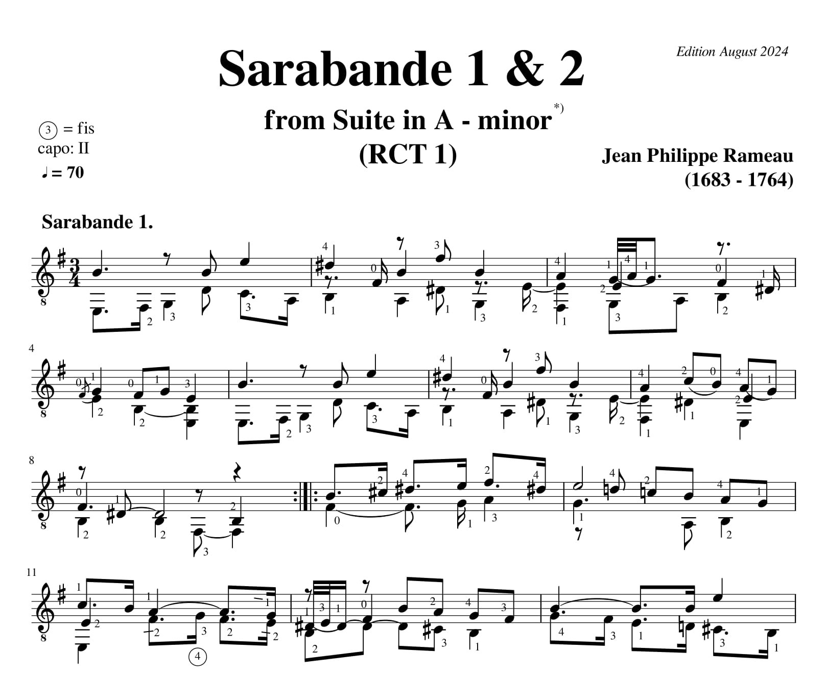 Rameau Sarabande 1 & 2. RCT1